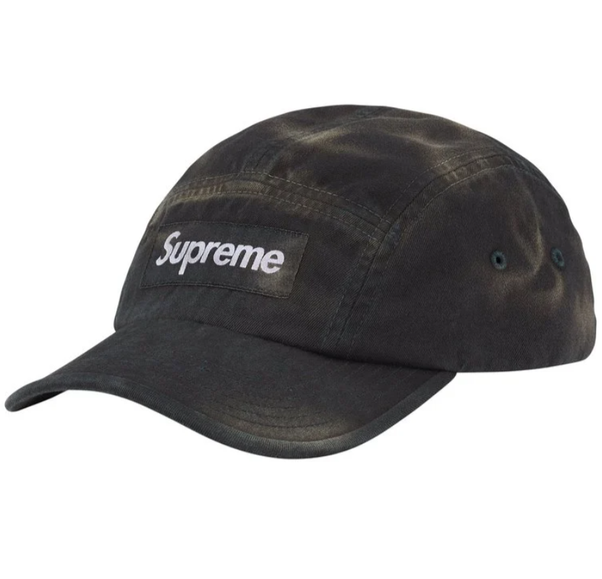 Boné Supreme SS26 "Overdyed Camp Cap" Preto