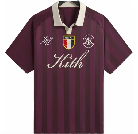 Camisa Jersey Kith "Shadow Stripe Marcel Soccer Rave" Vinho