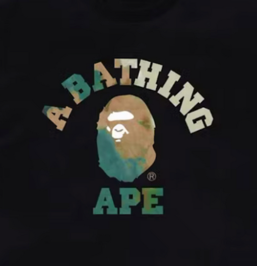 Camiseta Bape "Tie Dye College" Preto