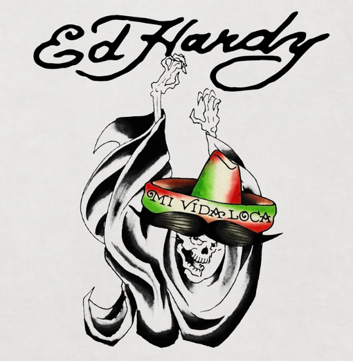 Camiseta Ed Hardy Mi Vida Loca "White" Branco