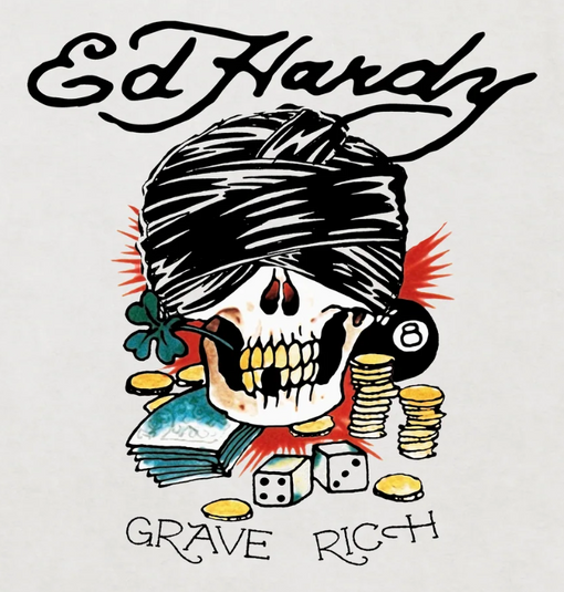 Camiseta Ed Hardy Grave Richj "White" Branco