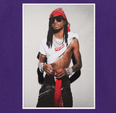 Camiseta Supreme Playboi Carti FW25 "Purple" Roxo
