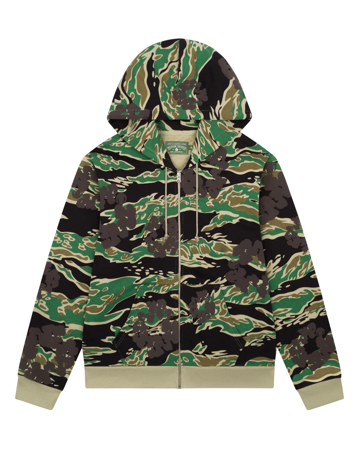 Moletom Denim Tears "Cotton Wreath Zip Hoodie Camo" Verde