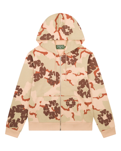 Moletom Denim Tears "Cotton Wreath Zip Hoodie Camo" Bege