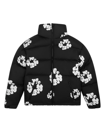 Jaqueta Denim Tears Puffer "Cotton Wreath" Preto