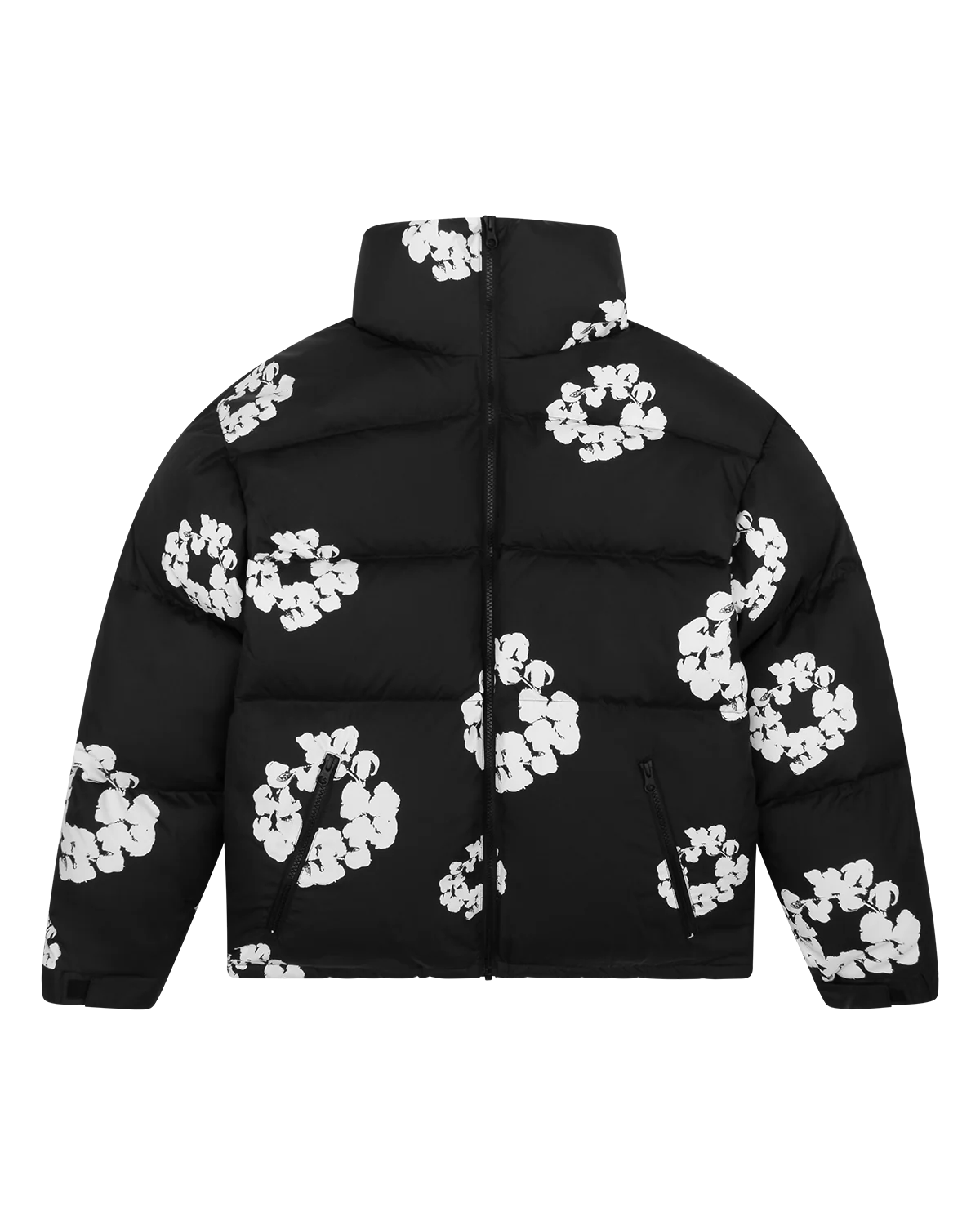 Jaqueta Denim Tears Puffer "Cotton Wreath" Preto