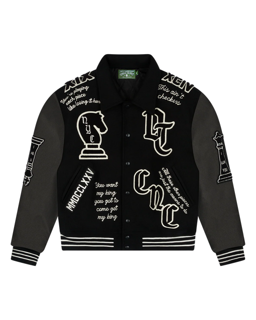 Jaqueta Denim Tears Grandmaster Carsity Jacket Black Preto