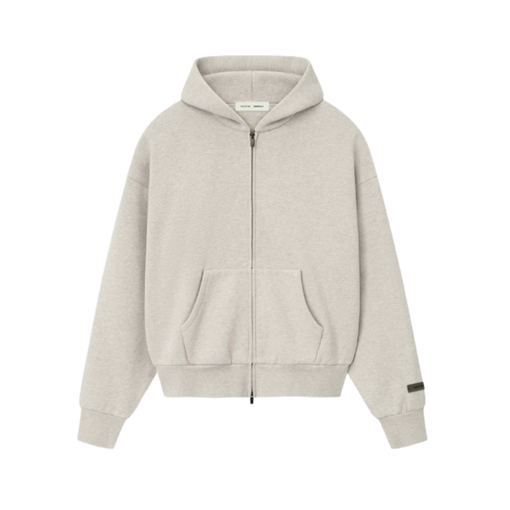Moletom Fear of God Essentials "Classic Fleece Zip Up Hoodie Concrete Heather" Bege