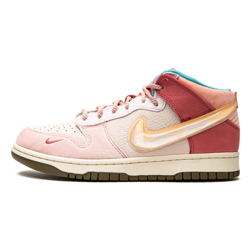 Tênis Social Status x Nike Dunk Mid "Free Lunch Strawberry Milk" Rosa