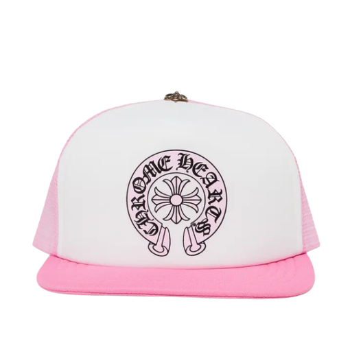 Boné Chrome Hearts "Matty Boy Sex Records Horse Shoe Trucker Hat" Rosa/Branco
