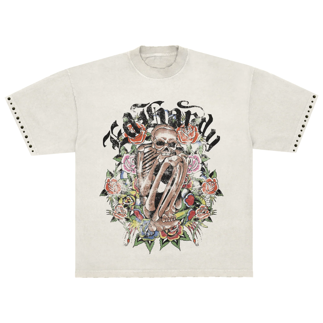 Camiseta Ed Hardy x Matue Garden of Bones "Off-White" Branco