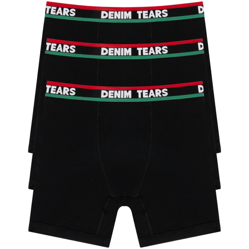Cueca Denim Tears Boxer "Black" Preto (Kit c/ 3 unidades)