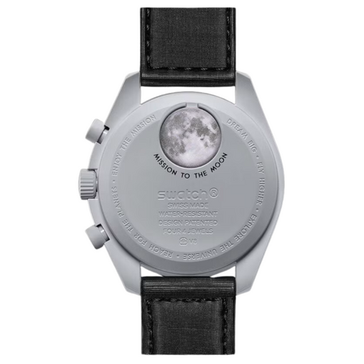 Relógio Swatch x Omega Bioceramic Moonswatch "Mission to Moon" Preto/Prata