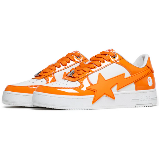 Tênis A Bathing Ape Bape Sta OS #3 M2 "White/Orange" Branco/Laranja