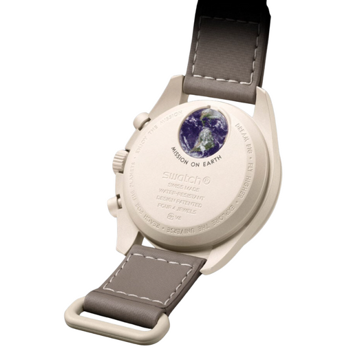 Relógio Swatch x Omega Bioceramic Moonswatch "Mission to Desert" Marrom