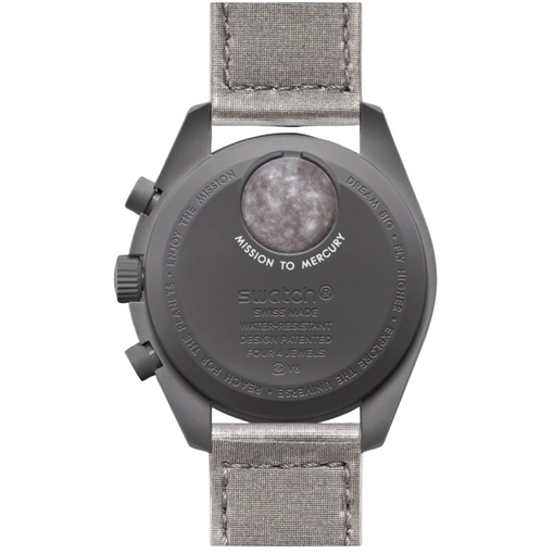 Relógio Swatch x Omega Bioceramic Moonswatch "Mission to Mercury" Cinza/Preto
