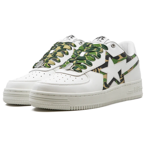 Tênis A Bathing Ape Bape Icon ABC "Camo Green" Branco/Verde