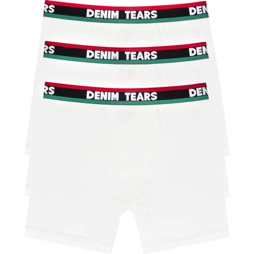 Cueca Denim Tears Boxer "White" Branco (Kit c/ 3 unidades)