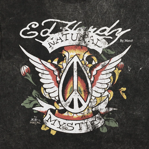 Camiseta Ed Hardy x Matue Natural Mystic "Grey" Cinza Estonado