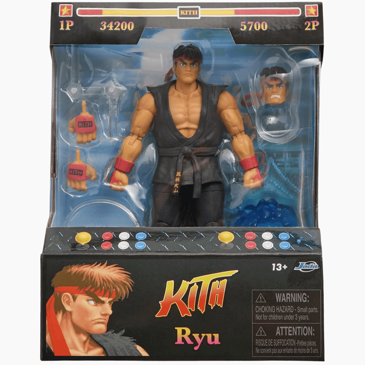 Boneco Kith x Capcom Marvel vs. Capcom Collection for Jada Toys Ryu Figure "Black" Preto