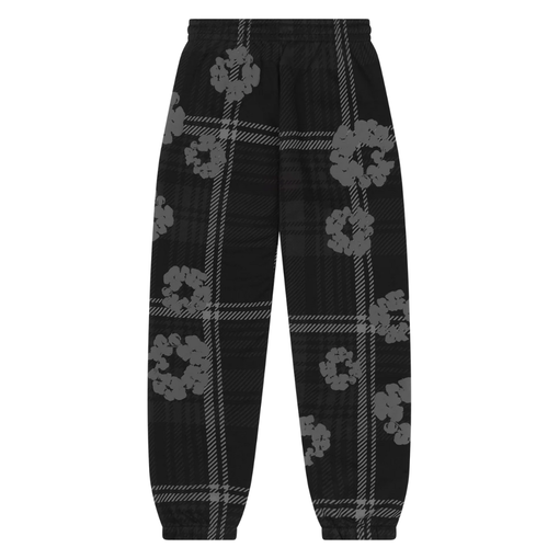 Calça Denim Tears Plaid Cotton Wreath Sweatpants "Black" Preto
