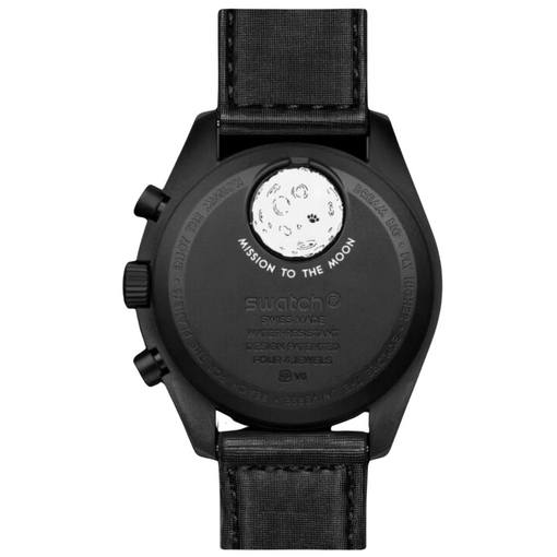Relógio Swatch x Omega Bioceramic Moonswatch "Mission to Moonphase Snoopy" Preto