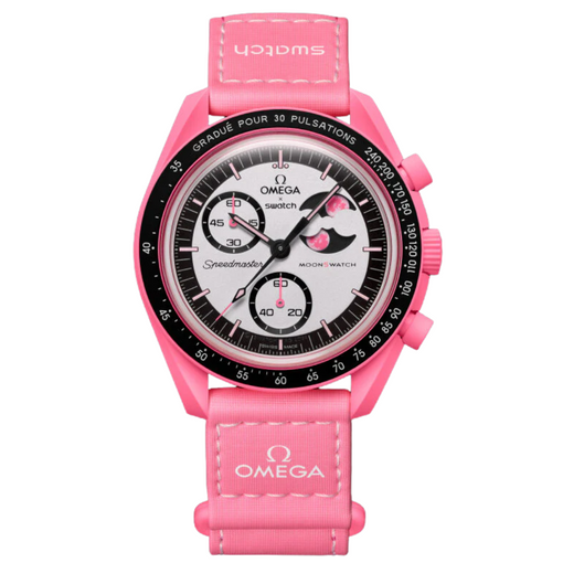 Relógio Swatch x Omega Bioceramic Moonswatch "Mission to Pink Moonphase" Rosa