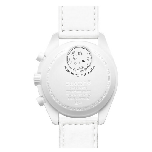 Relógio Swatch x Omega Bioceramic Moonswatch "Mission to Moonphase Snoopy" Branco