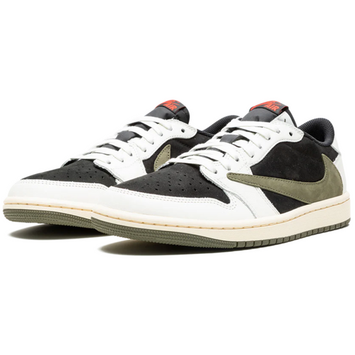 Tênis Nike Air Jordan 1 Retro Low OG SP x Travis Scott Wmns "Olive" Branco/Preto/Verde