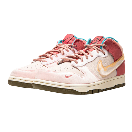 Tênis Social Status x Nike Dunk Mid "Free Lunch Strawberry Milk" Rosa