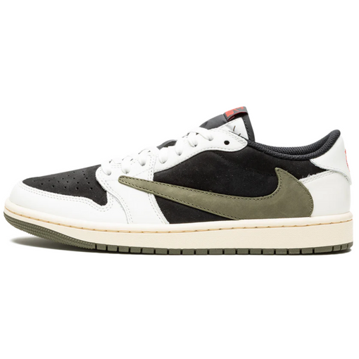 Tênis Nike Air Jordan 1 Retro Low OG SP x Travis Scott Wmns "Olive" Branco/Preto/Verde