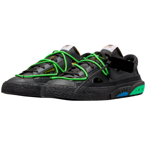 Tênis Nike Blazer Low x Off-White "Black/Electro Green" Preto/Verde