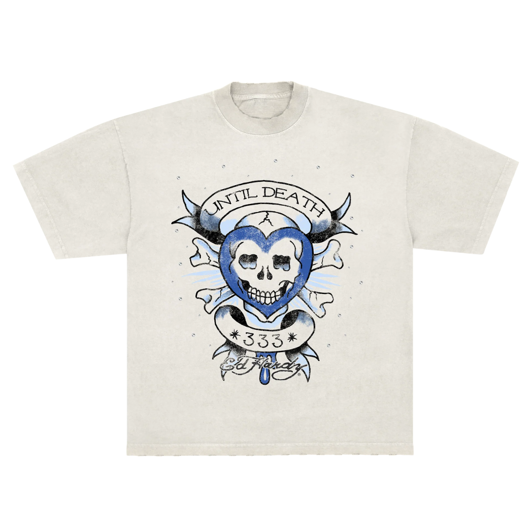 Camiseta Ed Hardy x Matue Until Death "Off-White" Branco