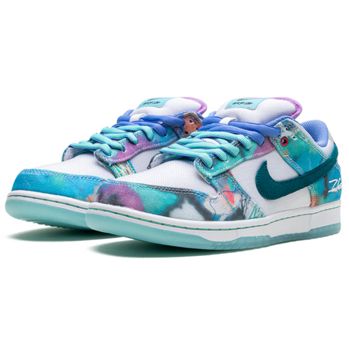 Tênis Nike SB Dunk Low x Futura Laboratories "Bleached Aqua" Multicolor