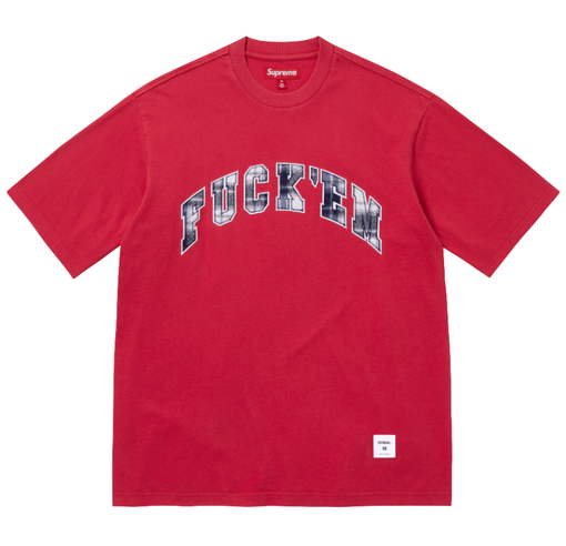 Camiseta Supreme SS26 "Fuck Em Plaid S/s Top" Vermelho