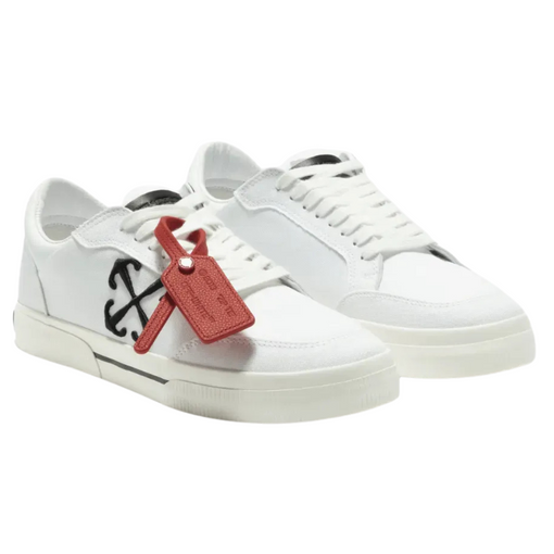 Tênis OFF-WHITE New Low Vulcanized "White/Black" Branco/Preto