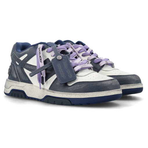 Tênis OFF-WHITE Out Of Office Low "Vintage Leather" Azul Marinho
