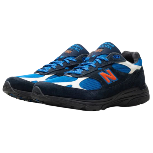 Tênis New Balance 993 MiUSA x Kith "Madison Square Garden Navy" Azul Marinho