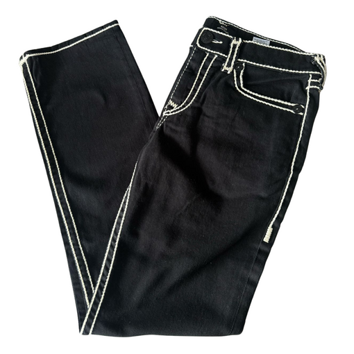 Calça True Religion "Ricky Super T Rope Stitch Straight" Preto