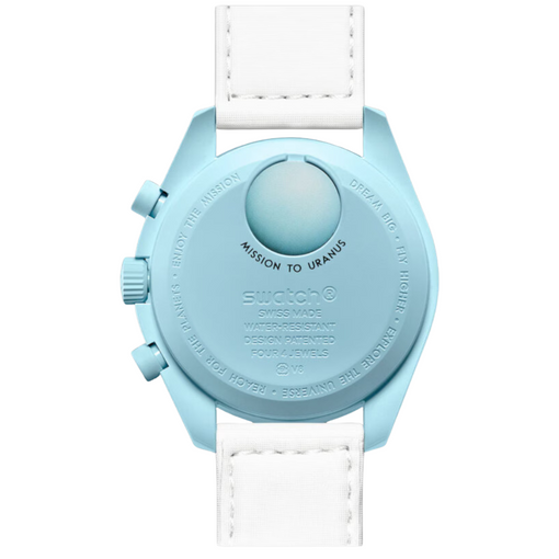 Relógio Swatch x Omega Bioceramic Moonswatch "Mission to Uranus" Branco/Verde