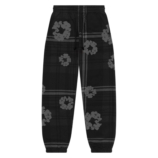Calça Denim Tears Plaid Cotton Wreath Sweatpants "Black" Preto
