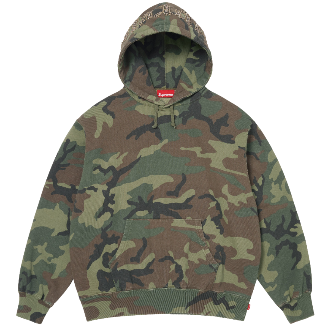 Moletom Supreme SS26 "Overdyed Studded" Camuflado