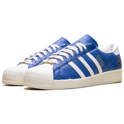 Tênis adidas Superstar Vintage x Bape "Blue White" Azul/Branco