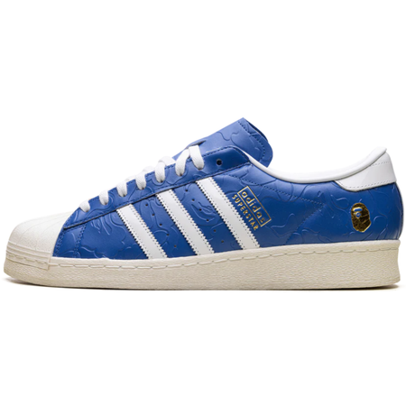 Tênis adidas Superstar Vintage x Bape "Blue White" Azul/Branco