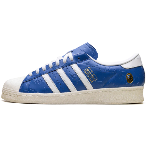 Tênis adidas Superstar Vintage x Bape "Blue White" Azul/Branco