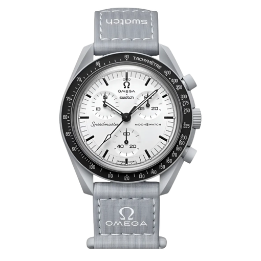 Relógio Swatch x Omega Relógio Moonwatch "1965 Grey" Cinza/Branco