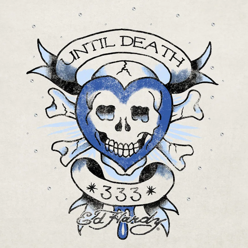 Camiseta Ed Hardy x Matue Until Death "Off-White" Branco