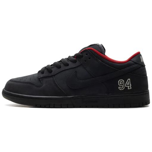 Tênis Nike SB Dunk Low x Supreme 94 "Black" Preto