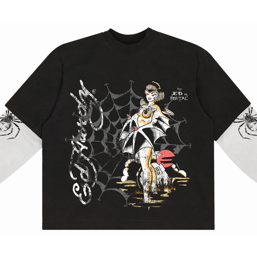 Camiseta Manga Longa Ed Hardy x Matue Tarantula Masculino "Black" Preto
