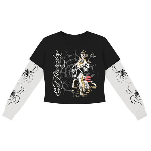 Camiseta Manga Longa Ed Hardy x Matue Tarantula Feminino "Black" Preto
